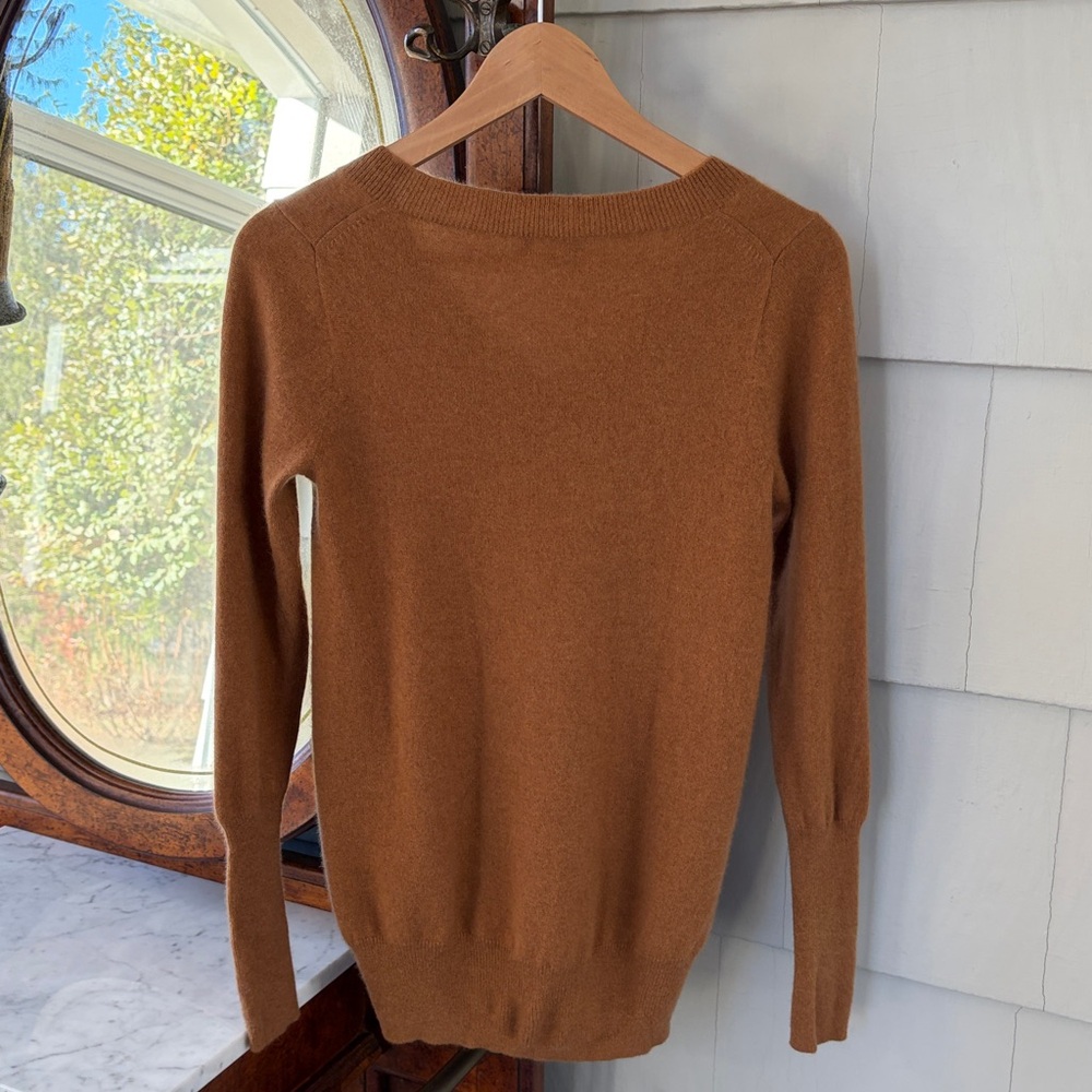 J. Crew 100% Cashmere Camel V-Neck Sweater - Picture 5 of 5